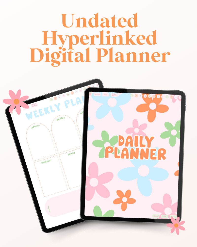 Undated Flower Digital Planner