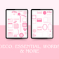 Pink Essential Digital Planner Stickers, Goodnotes Digital Planner Stickers, Pink Digital Stickers