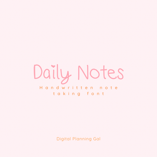 Daily Notes Handwritten Font