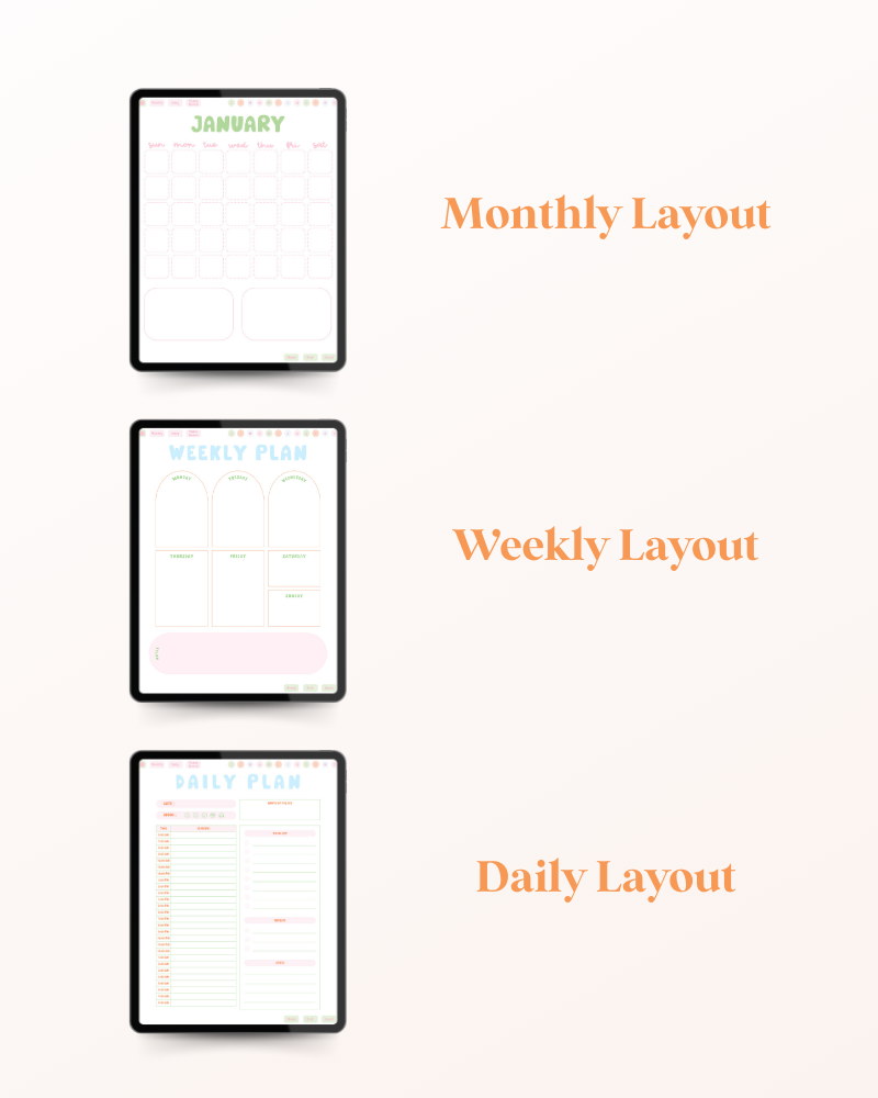 Undated Flower Digital Planner