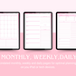 2024 Dated Hyperlinked Pink Digital Planner