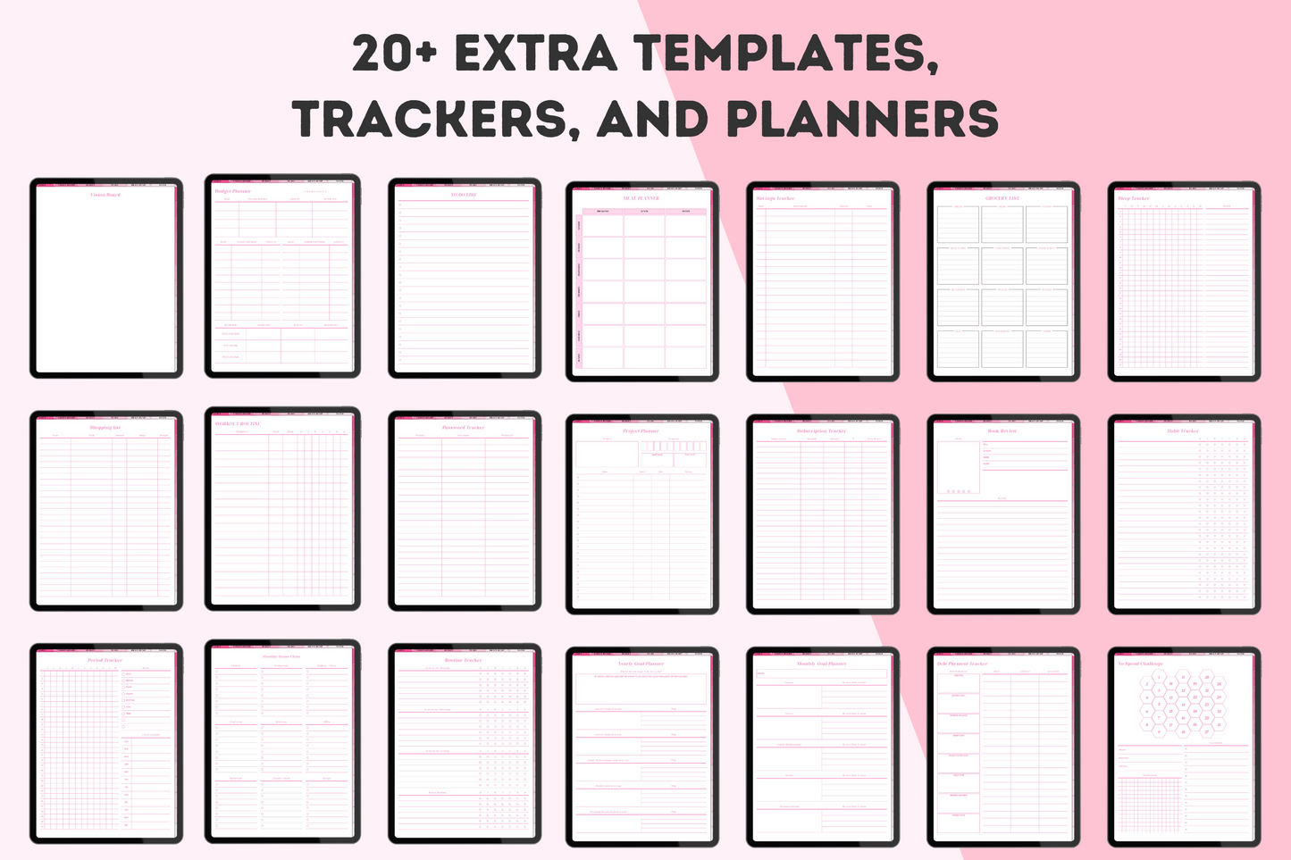 2024 Dated Hyperlinked Pink Digital Planner